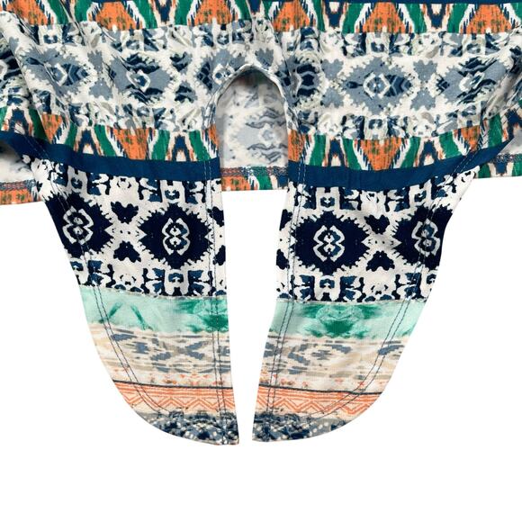 Chicos Top Womens 4 / US XXL Tribal Print Tie Front Windswept Casual Resortwear - Picture 3 of 9